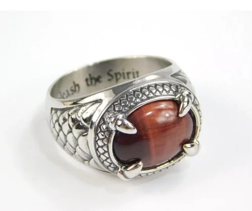 Bradford Exchange Stainless Brown Dragon Eye Unleash the Spirit Ring