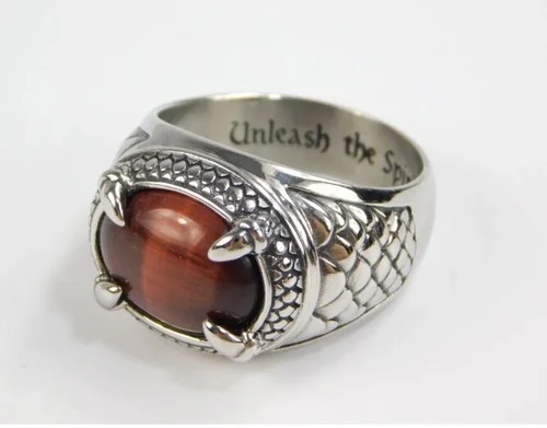 Bradford Exchange Stainless Brown Dragon Eye Unleash the Spirit Ring 2