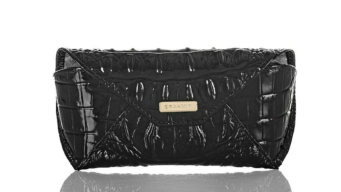 BRAHMIN Black Eyeglass Case Melbourne Croc Embossed Leather K8515100001 SOLD OUT