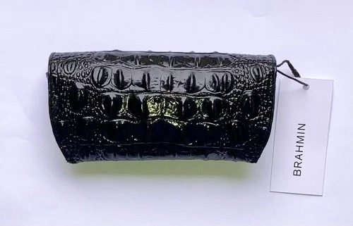 BRAHMIN Black Eyeglass Case Melbourne Croc Embossed Leather K8515100001 SOLD OUT 3