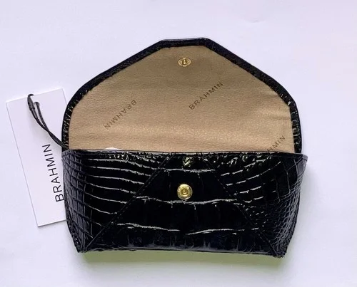 BRAHMIN Black Eyeglass Case Melbourne Croc Embossed Leather K8515100001 SOLD OUT 4