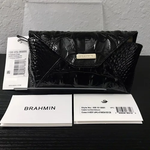 Brahmin BLACK MELBOURNE Eyeglass Case genuine leather NWT