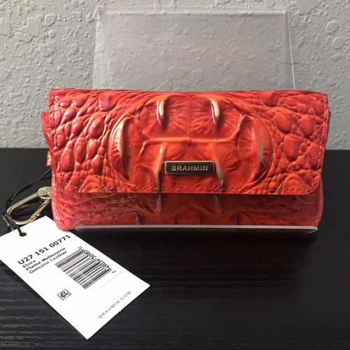 Brahmin FLAME MELBOURNE Elora Eyeglass / Sunglass Case genuine leather NWT