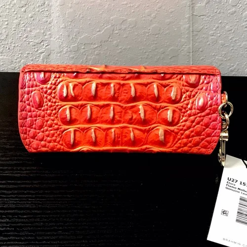 Brahmin FLAME MELBOURNE Elora Eyeglass / Sunglass Case genuine leather NWT 2