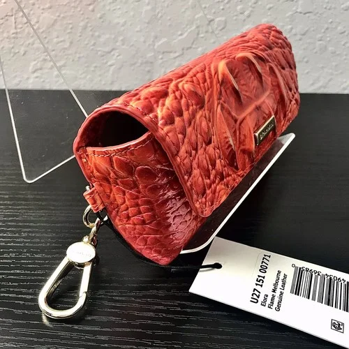 Brahmin FLAME MELBOURNE Elora Eyeglass / Sunglass Case genuine leather NWT 4