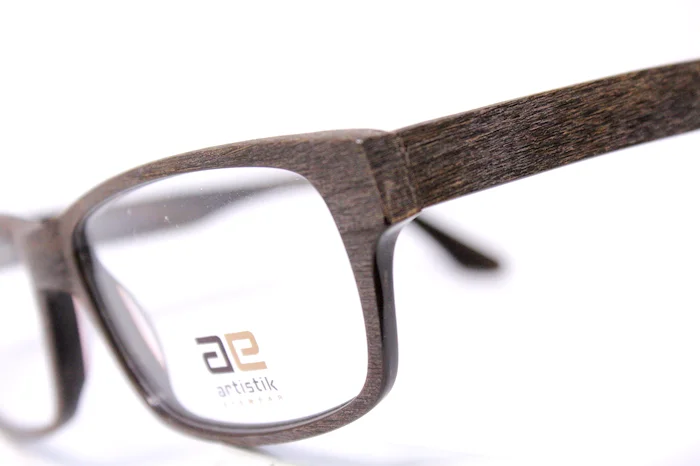 BRAND NEW ART 306 ARTISTIK EYEGLASSES SQUARE BROWN WOOD SIZE:54-16-145