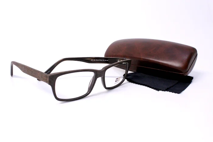 BRAND NEW ART 306 ARTISTIK EYEGLASSES SQUARE BROWN WOOD SIZE:54-16-145 2