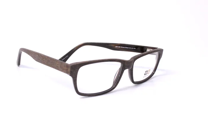BRAND NEW ART 306 ARTISTIK EYEGLASSES SQUARE BROWN WOOD SIZE:54-16-145 4