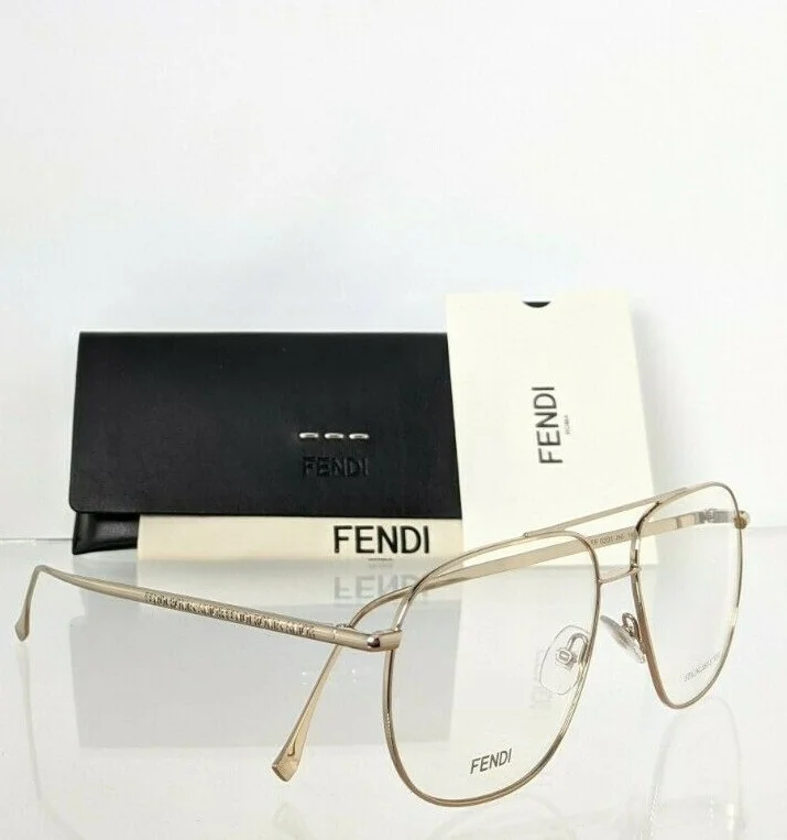 Brand New Authentic Fendi Eyeglasses 0391 J5G 56mm Gold 0391 FENDI ROMA 2