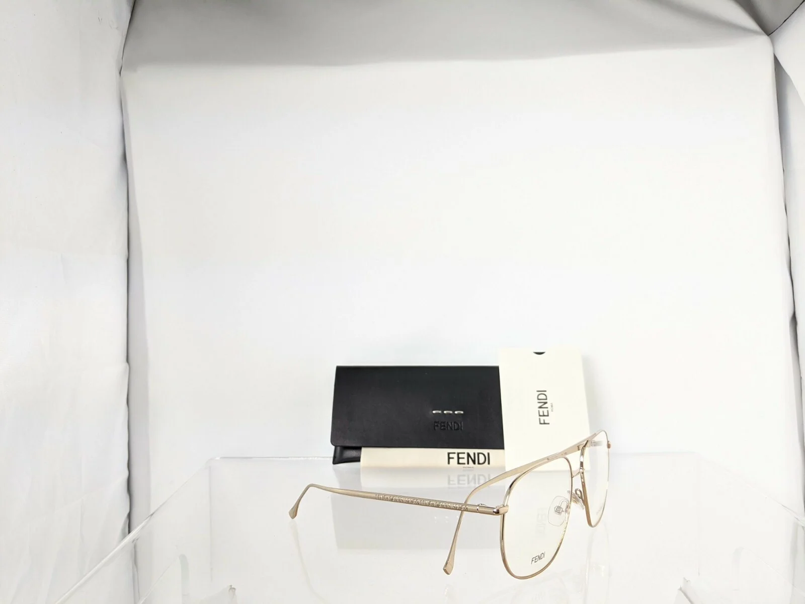 Brand New Authentic Fendi Eyeglasses 0391 J5G 56mm Gold 0391 FENDI ROMA 3
