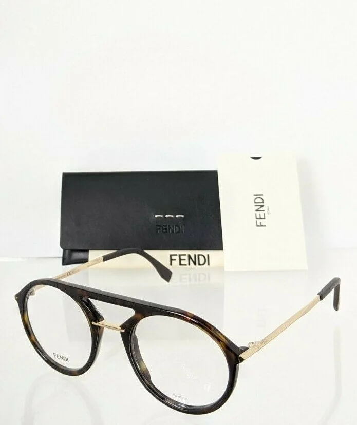 Brand New Authentic Fendi Eyeglasses FF 0034 086 50mm Tortoise Frame 0034