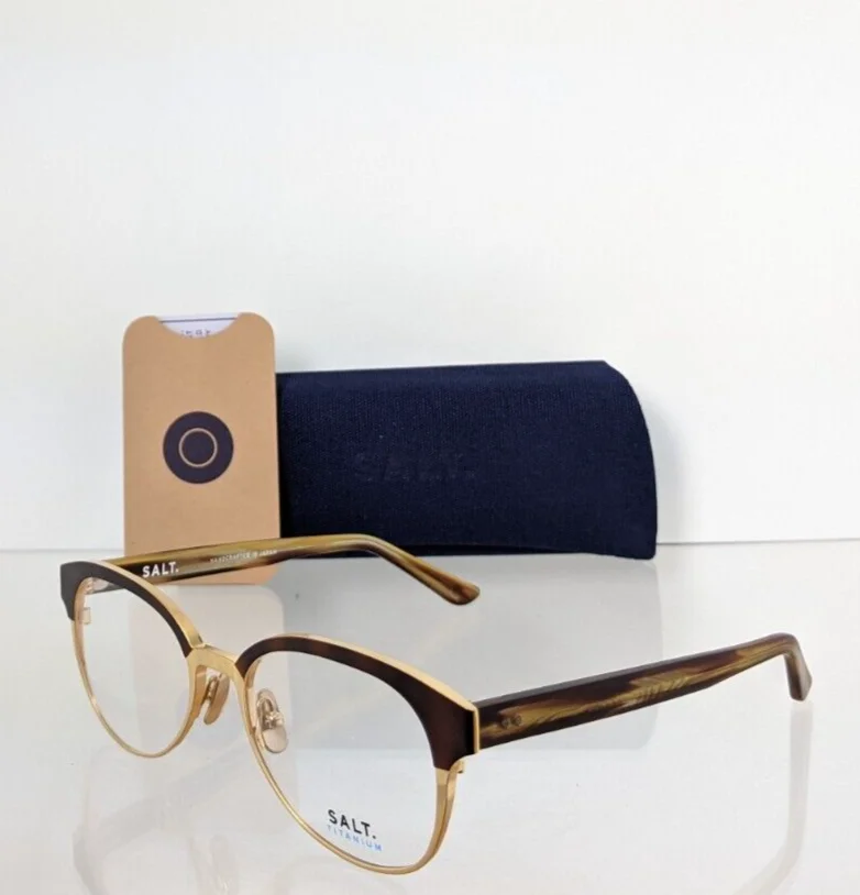Brand New Authentic SALT Eyeglasses MADISON CPHG 54mm Brown & Gold Frame 2