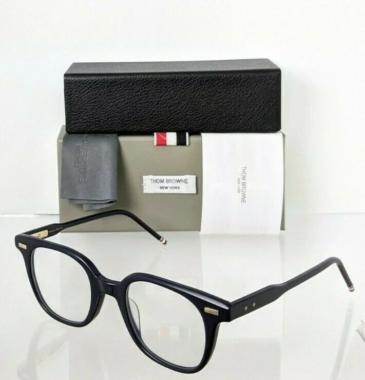 Brand New Authentic Thom Browne Eyeglasses TBX405-C-Navy Gold TB405 47mm Frame 2