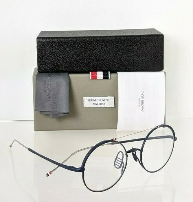 Brand New Authentic Thom Browne Eyeglasses TBX910-49-03 TBX910 Navy Silver Frame 2