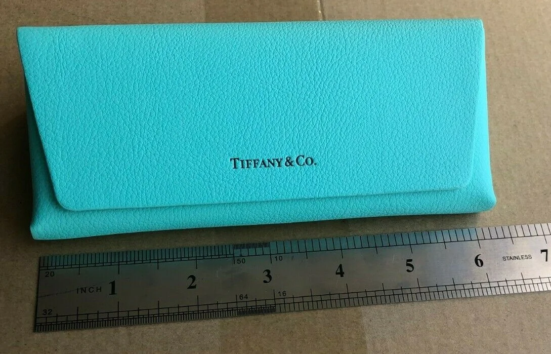 Brand new Authentic-Tiffany Eyeglass-Sunglass Leather Case With Cleaning Cloth 2