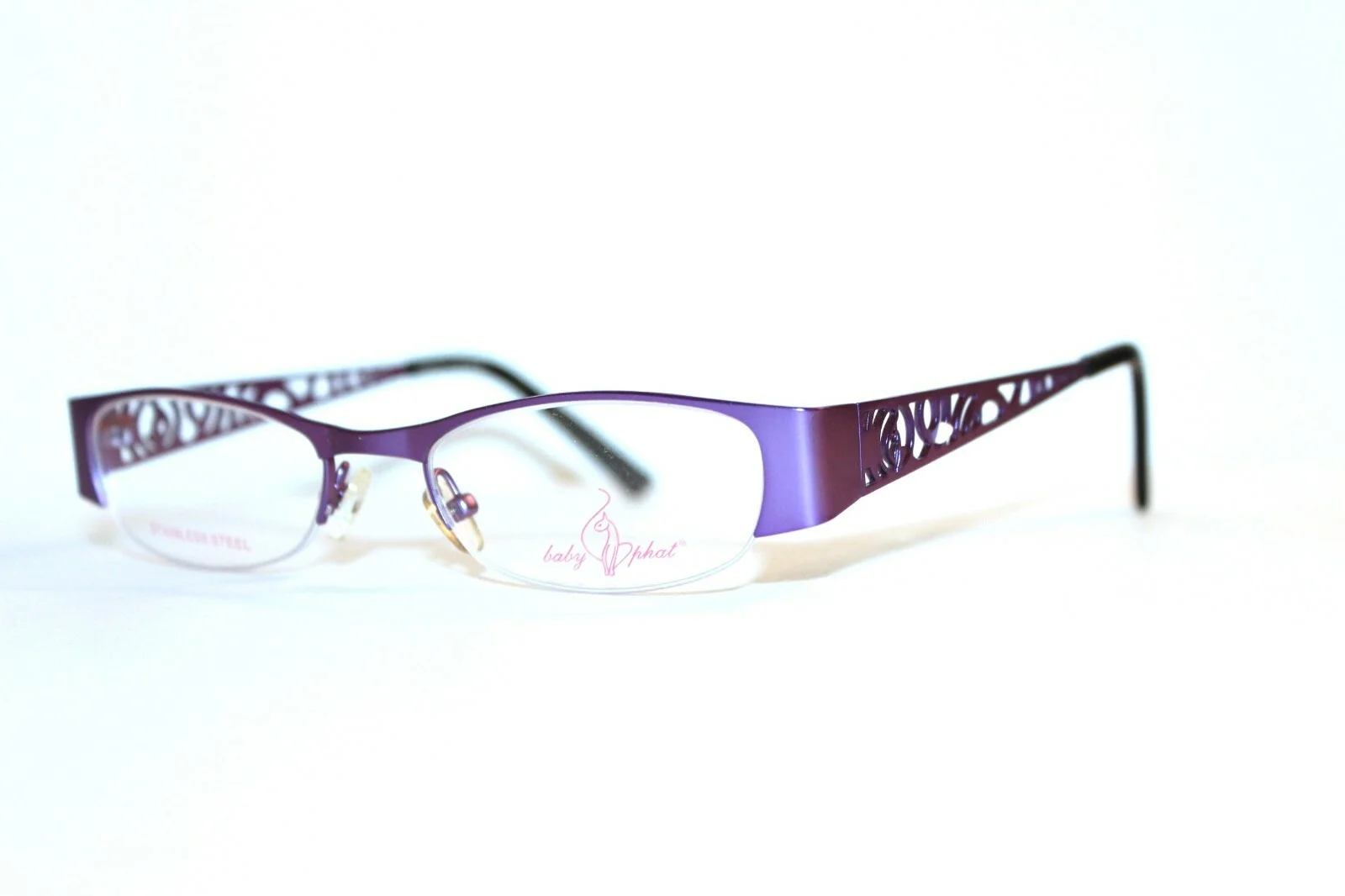 BRAND NEW BABY PHAT BP 245 PUR PURPLE SEMI RIMLESS EYEGLASSES FRAMES 48-18-140