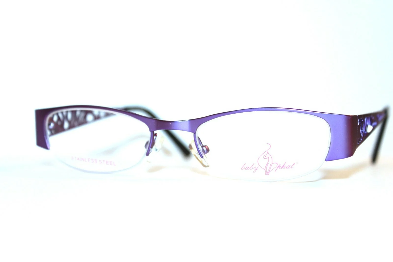 BRAND NEW BABY PHAT BP 245 PUR PURPLE SEMI RIMLESS EYEGLASSES FRAMES 48-18-140 3