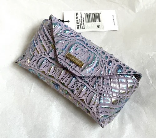 Brand New Brahmin Melbourne Iridescent Leather Eyeglass Case VIOLET WONDERLAND
