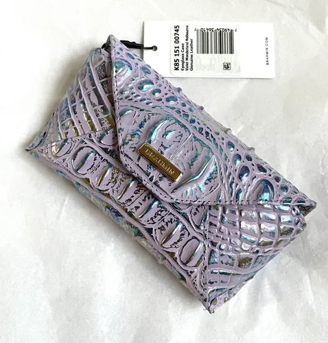 Brand New Brahmin Melbourne Iridescent Leather Eyeglass Case VIOLET WONDERLAND 3