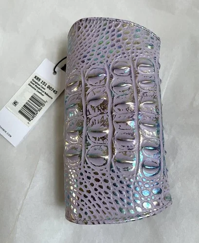 Brand New Brahmin Melbourne Iridescent Leather Eyeglass Case VIOLET WONDERLAND 4