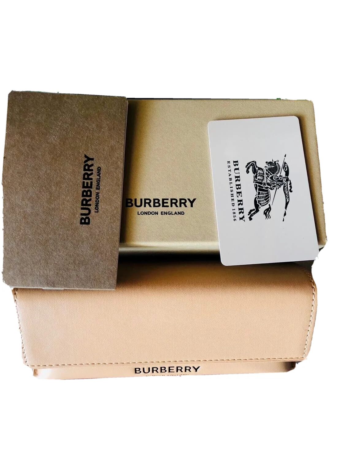 BRAND NEW Burberry Sunglasses Eyeglasses Leather Case Box Glasses Case Cloth 3