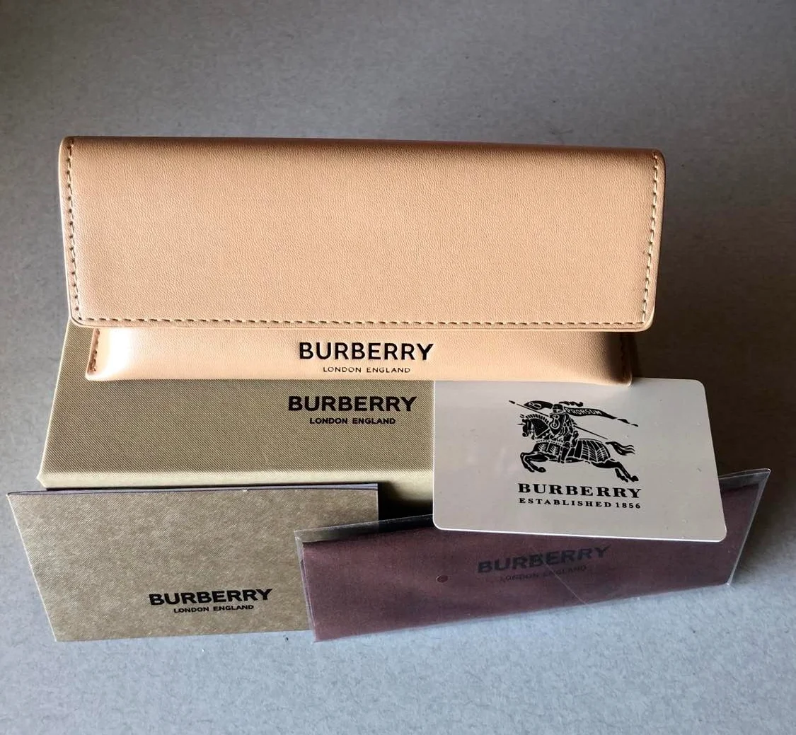 BRAND NEW Burberry Sunglasses Eyeglasses Leather Case Box Glasses Case Cloth 4
