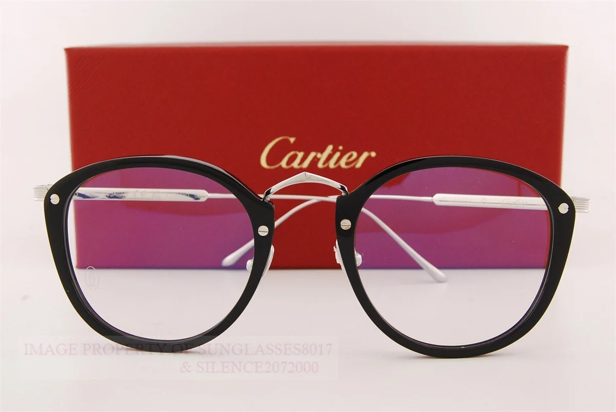 Brand New Cartier Eyeglass Frames CT 0020/O-004 Black For Men Women 49mm 2