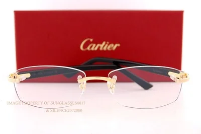 Brand New Cartier Eyeglass Frames CT 0048/O-002 Gold-Black For Men Women 53mm 2