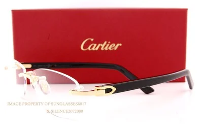 Brand New Cartier Eyeglass Frames CT 0048/O-002 Gold-Black For Men Women 53mm 3