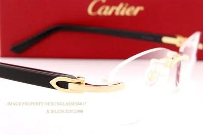 Brand New Cartier Eyeglass Frames CT 0048/O-002 Gold-Black For Men Women 53mm 4