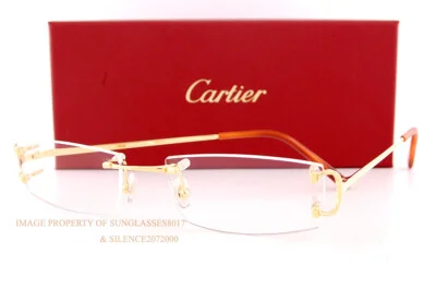 Brand New Cartier Eyeglass Frames CT 0092/O-001 Gold For Men Women 53mm