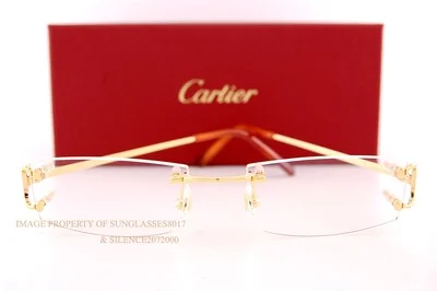 Brand New Cartier Eyeglass Frames CT 0092/O-001 Gold For Men Women 53mm 2