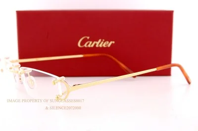 Brand New Cartier Eyeglass Frames CT 0092/O-001 Gold For Men Women 53mm 3