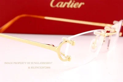 Brand New Cartier Eyeglass Frames CT 0092/O-001 Gold For Men Women 53mm 4