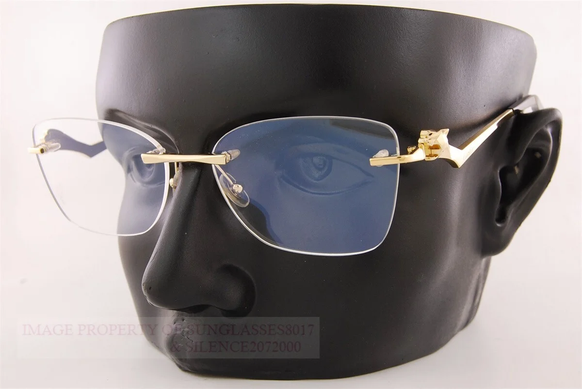 Brand New Cartier Eyeglass Frames CT 0120/O-001 Gold For Women 57mm