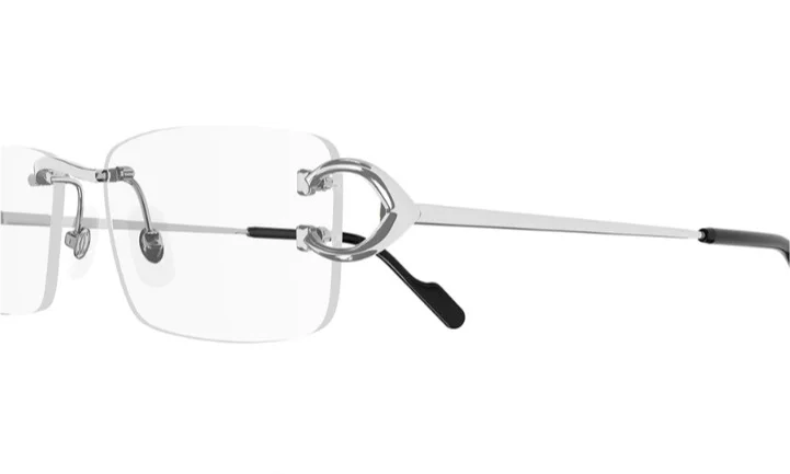 Brand New Cartier Eyeglass Frames CT 0344/O-004 Silver Rimless For Men 56mm 3
