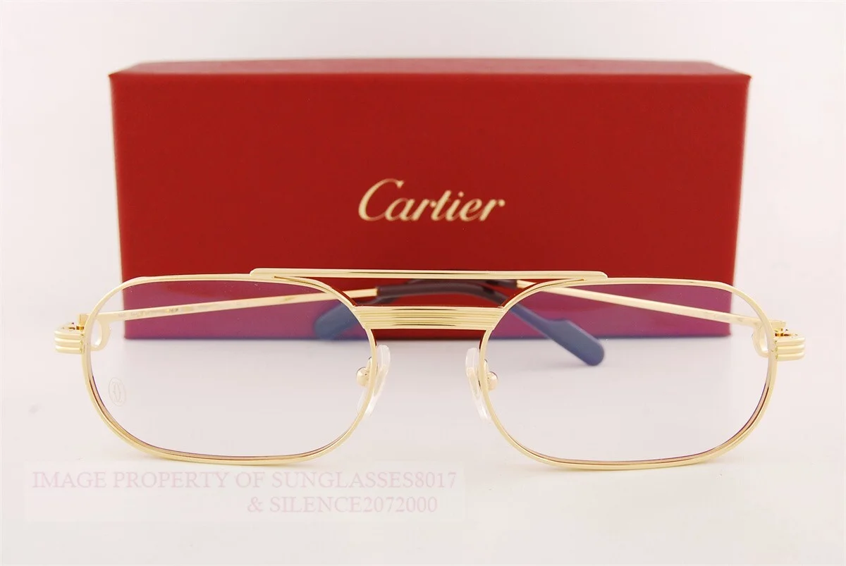 Brand New Cartier Eyeglass Frames CT 0410/O-001 Gold Titanium For Men 57mm 2