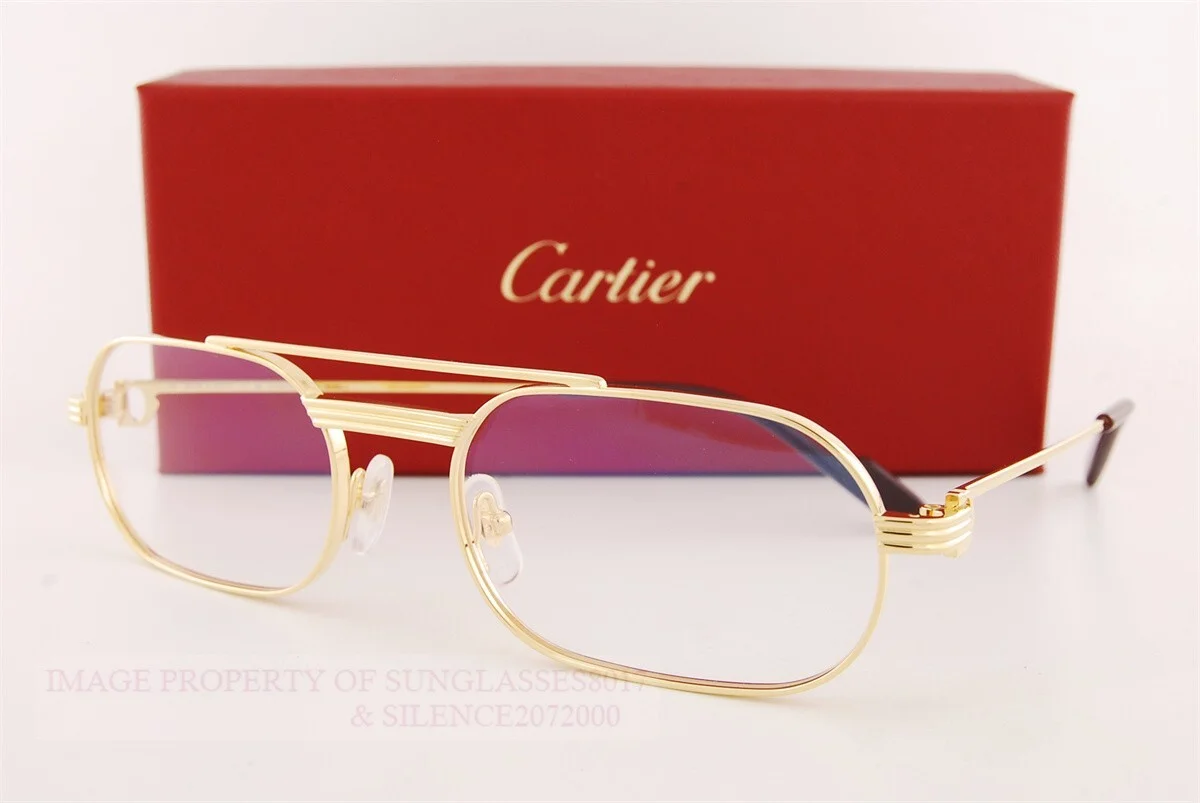 Brand New Cartier Eyeglass Frames CT 0410/O-001 Gold Titanium For Men 57mm 3
