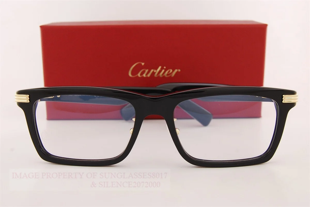 Brand New Cartier Eyeglass Frames CT 0420/OA-001 Black For Men 56mm 2