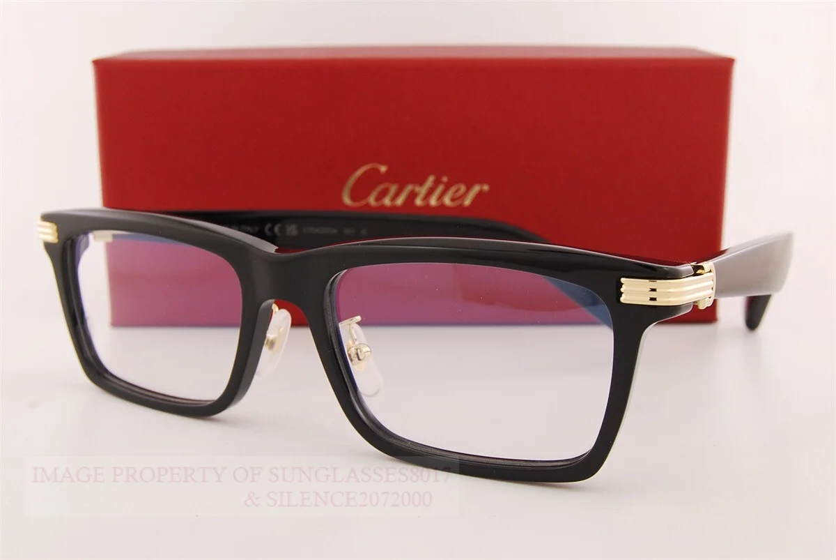 Brand New Cartier Eyeglass Frames CT 0420/OA-001 Black For Men 56mm 3