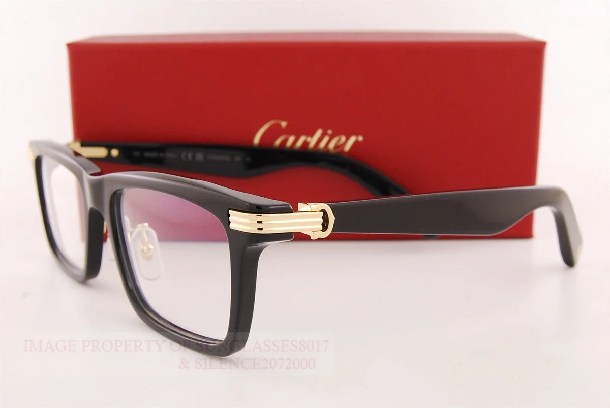 Brand New Cartier Eyeglass Frames CT 0420/OA-001 Black For Men 56mm 4