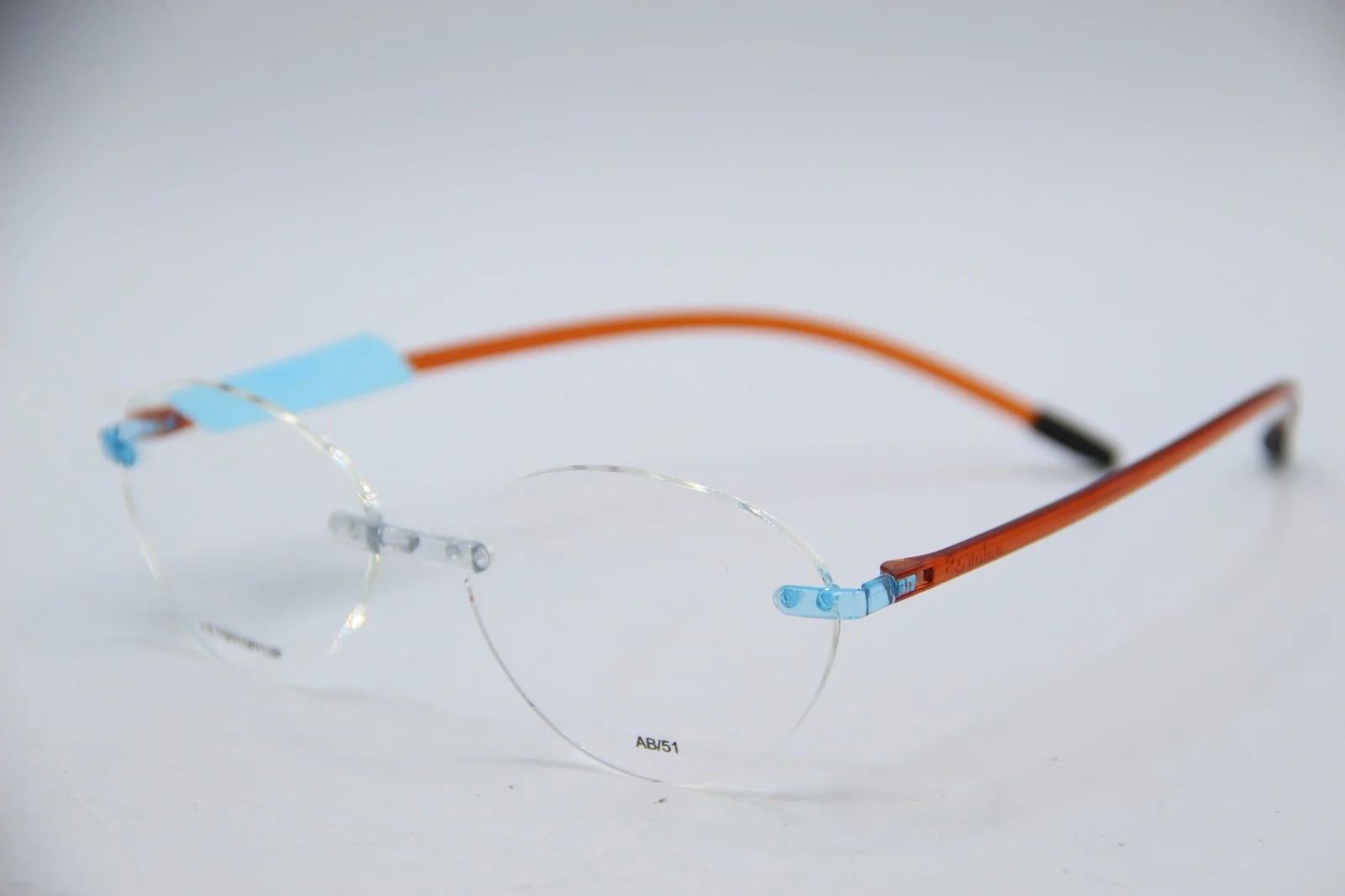 Brand New Cartier Eyeglass Frames Rimless Green-Orange 57mm 4