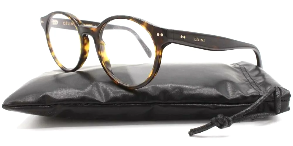 BRAND NEW CELINE PARIS CL5008I 052 ROUND HAVANA AUTHENTIC EYEGLASSES FRAME 47-19