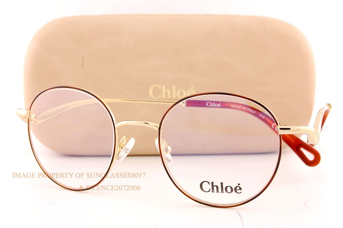 Brand New Chloe Eyeglass Frames 2155 757 Yellow Gold/Havana Women without Case 1