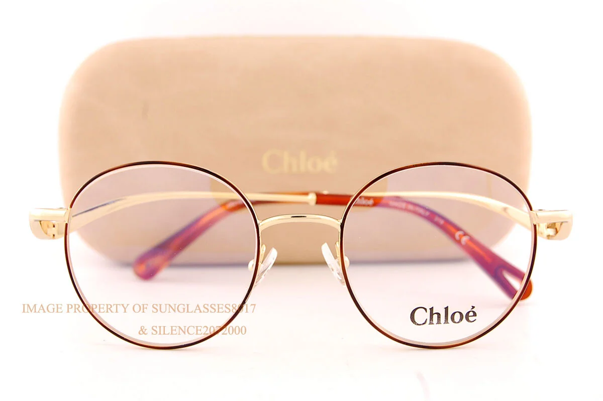 Brand New Chloe Eyeglass Frames 2155 757 Yellow Gold/Havana Women without Case 2