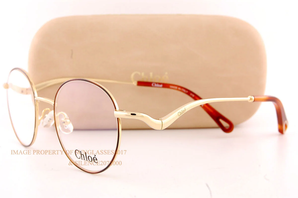 Brand New Chloe Eyeglass Frames 2155 757 Yellow Gold/Havana Women without Case 3