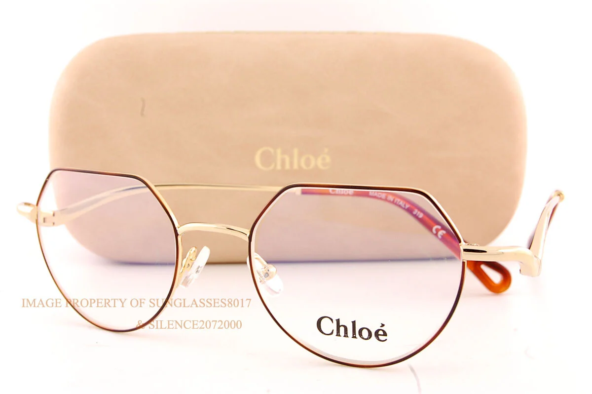 Brand New Chloe Eyeglass Frames 2156 757 Yellow Gold/Havana Women without Case 1