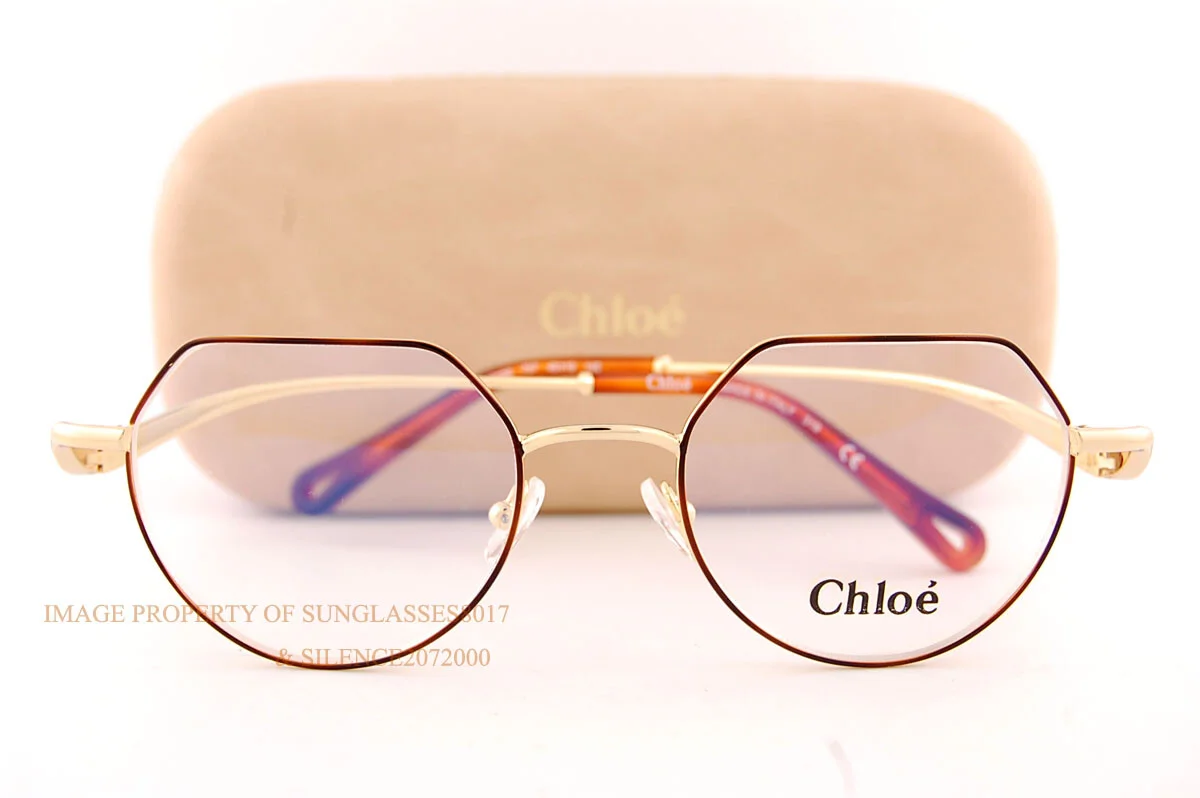 Brand New Chloe Eyeglass Frames 2156 757 Yellow Gold/Havana Women without Case 2