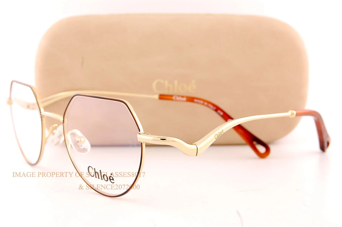 Brand New Chloe Eyeglass Frames 2156 757 Yellow Gold/Havana Women without Case 3