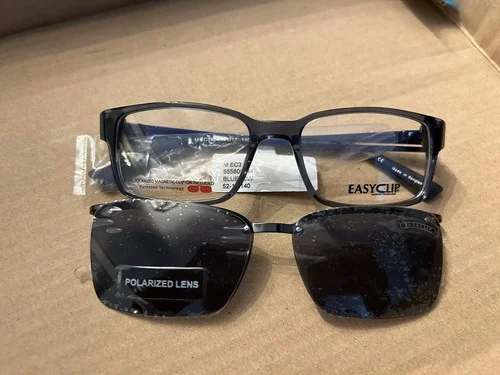 brand new easy clip eyeglass frames BLUE 50W 52-17-140